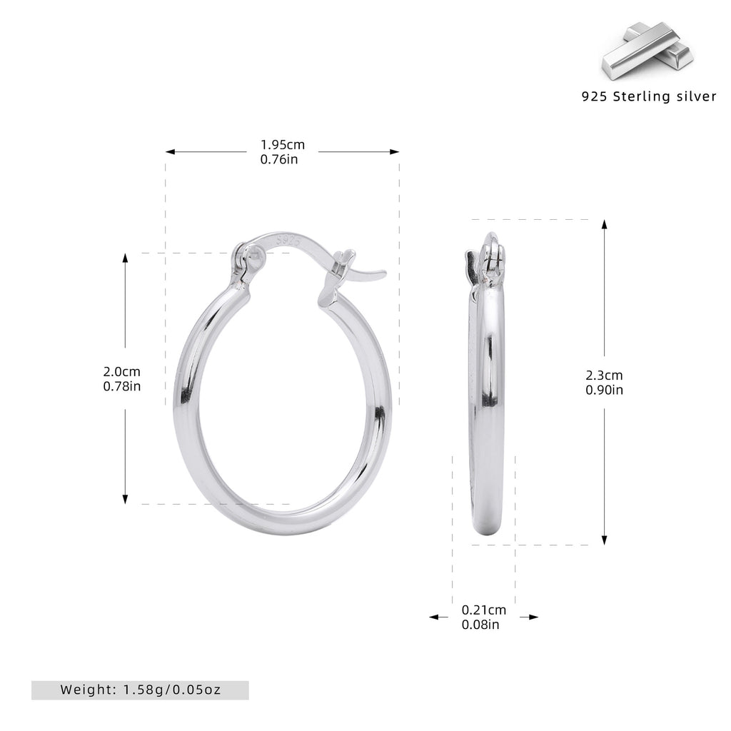 Damen Creolen aus 925 Sterling Silber mit elegantem, geschwungenem Design Shop Nory