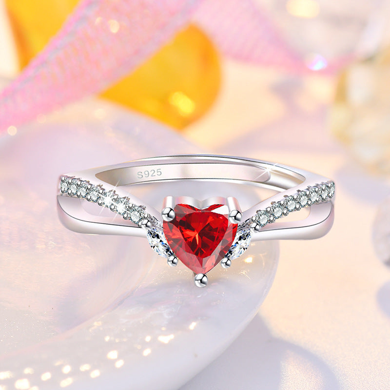 Damen Herzring mit funkelnden Zirkonia-Akzenten Shop Nory