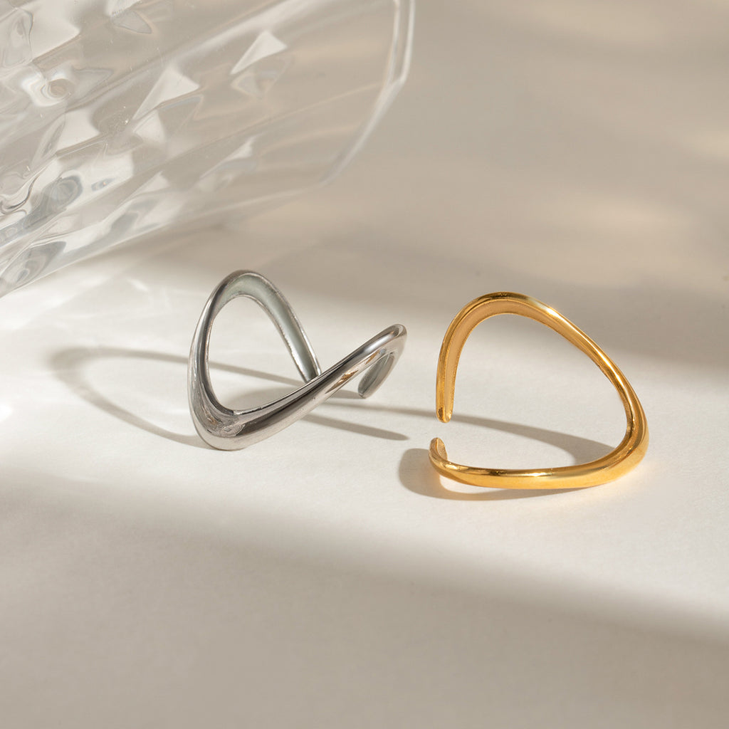 Damen Offenes Ringarmband aus hypoallergenem Edelstahl mit modernem Design Shop Nory