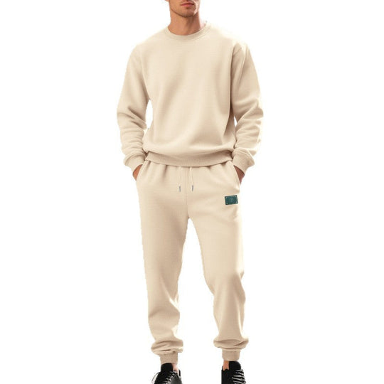 Herren lässiger Freizeitanzug mit weichem Fleece und elastischem Bund