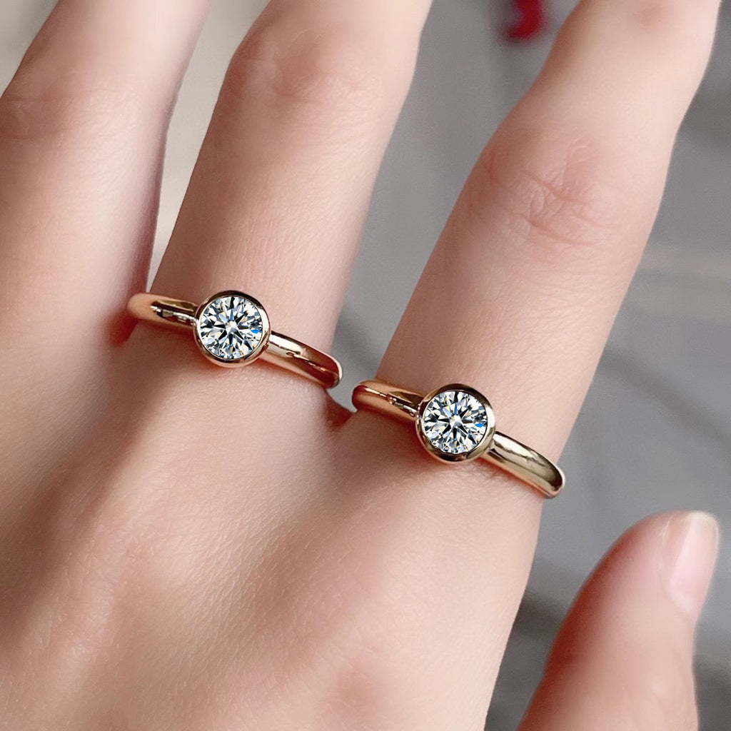 Damenring mit strahlendem Diamant und luxuriöser Goldfassung Shop Nory