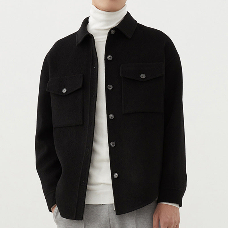 Herren Weiche Wollmix-Hemdjacke im Boxy-Schnitt Shop Nory