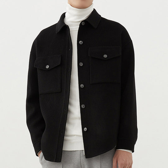 Herren Weiche Wollmix-Hemdjacke im Boxy-Schnitt Shop Nory