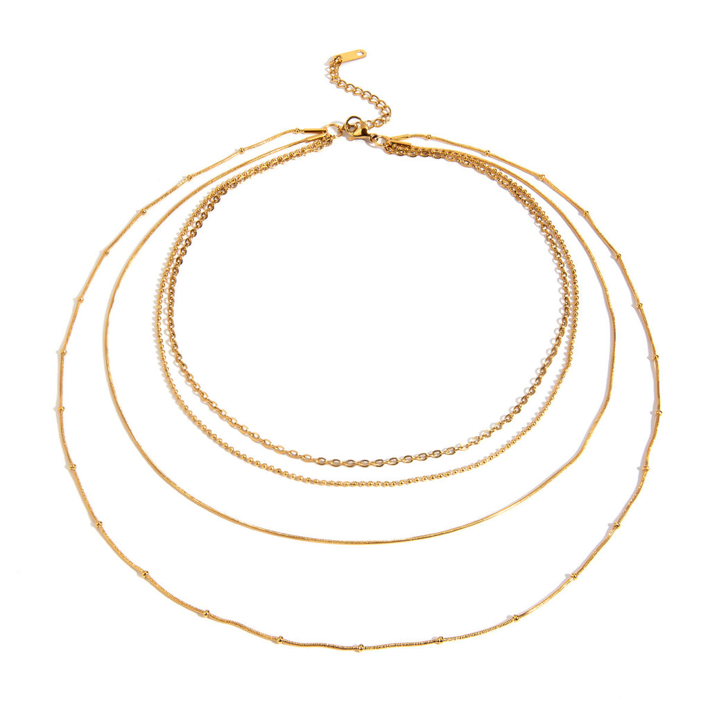 Damen Mehrlagige Halskette mit minimalistischen Gliederdesigns Shop Nory