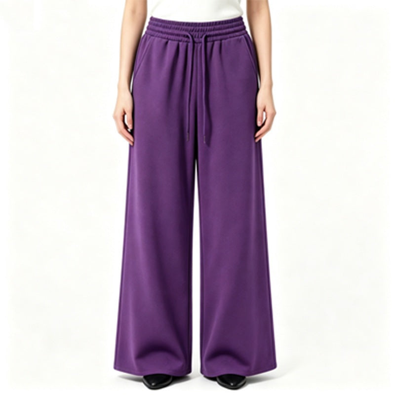 Damen nan weite High-Waist Loungehose mit elastischem Bund, Kordelzug und fließendem Jersey Shop Nory