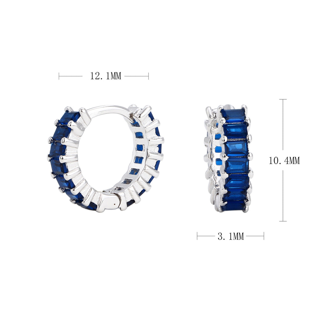 Damen Creolen mit tiefblauen Zirkonsteinen und luxuriösem Goldfinish Shop Nory