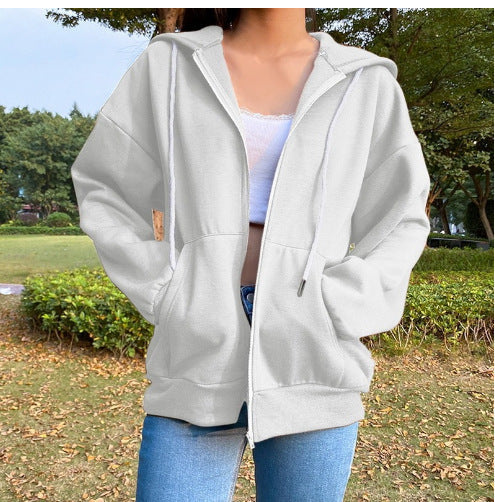 Damen bequeme Kapuzenjacke mit praktischen Taschen und lässigem Schnitt