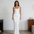 Damen Elegantes Wickelkleid mit schulterfreien Trägern und raffiniertem Drapierungsdetail