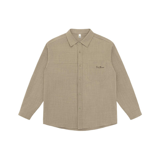 Unisex Leichte Hemdjacke im Overshirt-Stil aus Leinen-Baumwollmix mit Brusttasche und gerundetem Saum Shop Nory