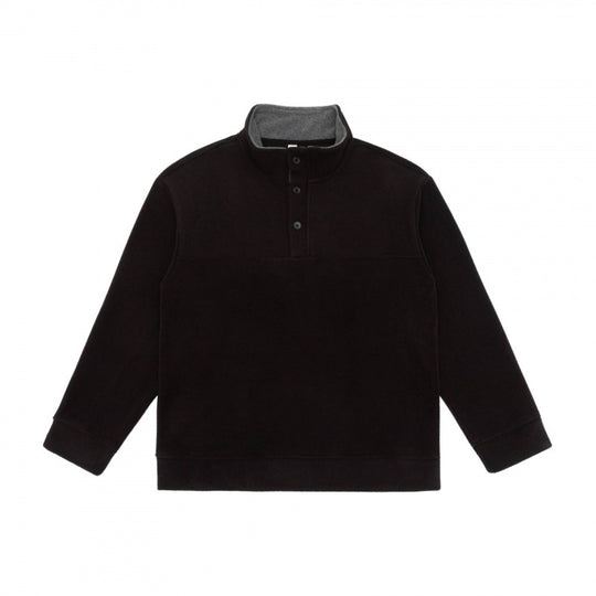 Unisex Henley-Fleecepullover mit kurzem Knopfverschluss, Stehkragen und Boxy‑Schnitt Shop Nory