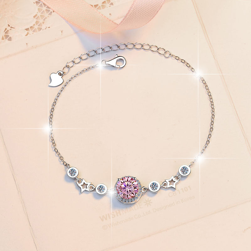 Damenarmband mit strahlendem Kristall und funkelnden Sternen Shop Nory