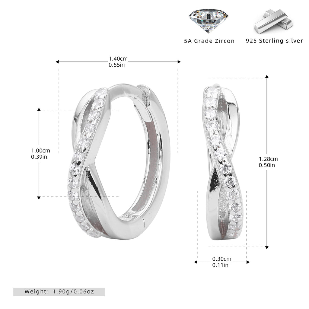 Damen Ohrhänger mit einzigartigem Design aus 925 Sterling Silber und funkelnden Zirkonia Shop Nory