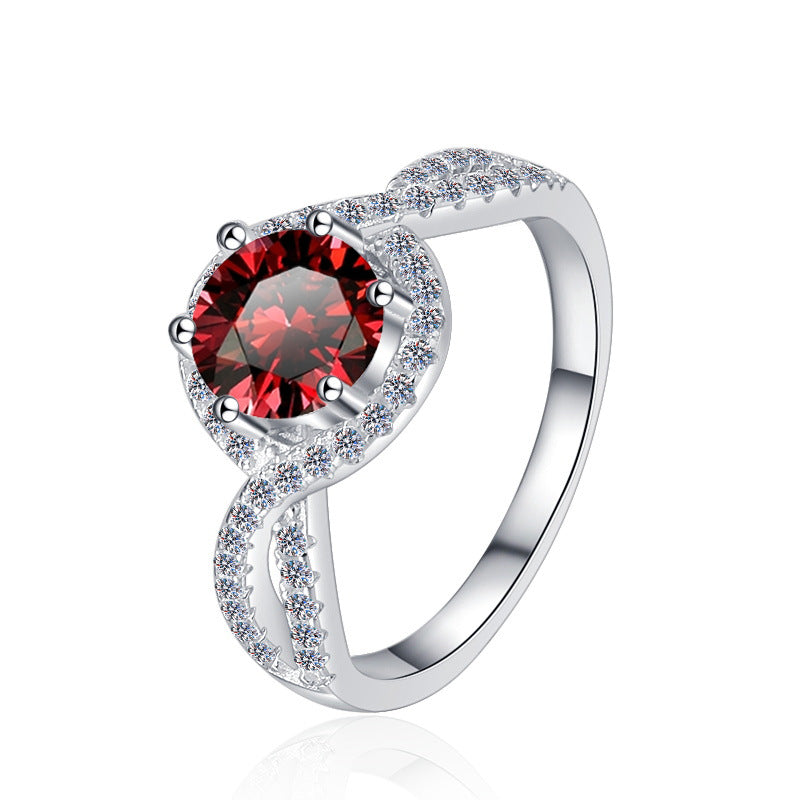 Damenring mit elegantem doppeltem Design und gediegenem Zirkonia-Besatz Shop Nory