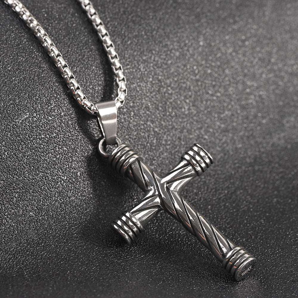 Herren Kette mit kunstvollem Kreuzanhänger Shop Nory
