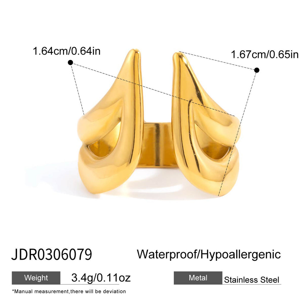 Damen Offener Ring mit kunstvollem Wickeldesign aus hypoallergenem Edelstahl Shop Nory
