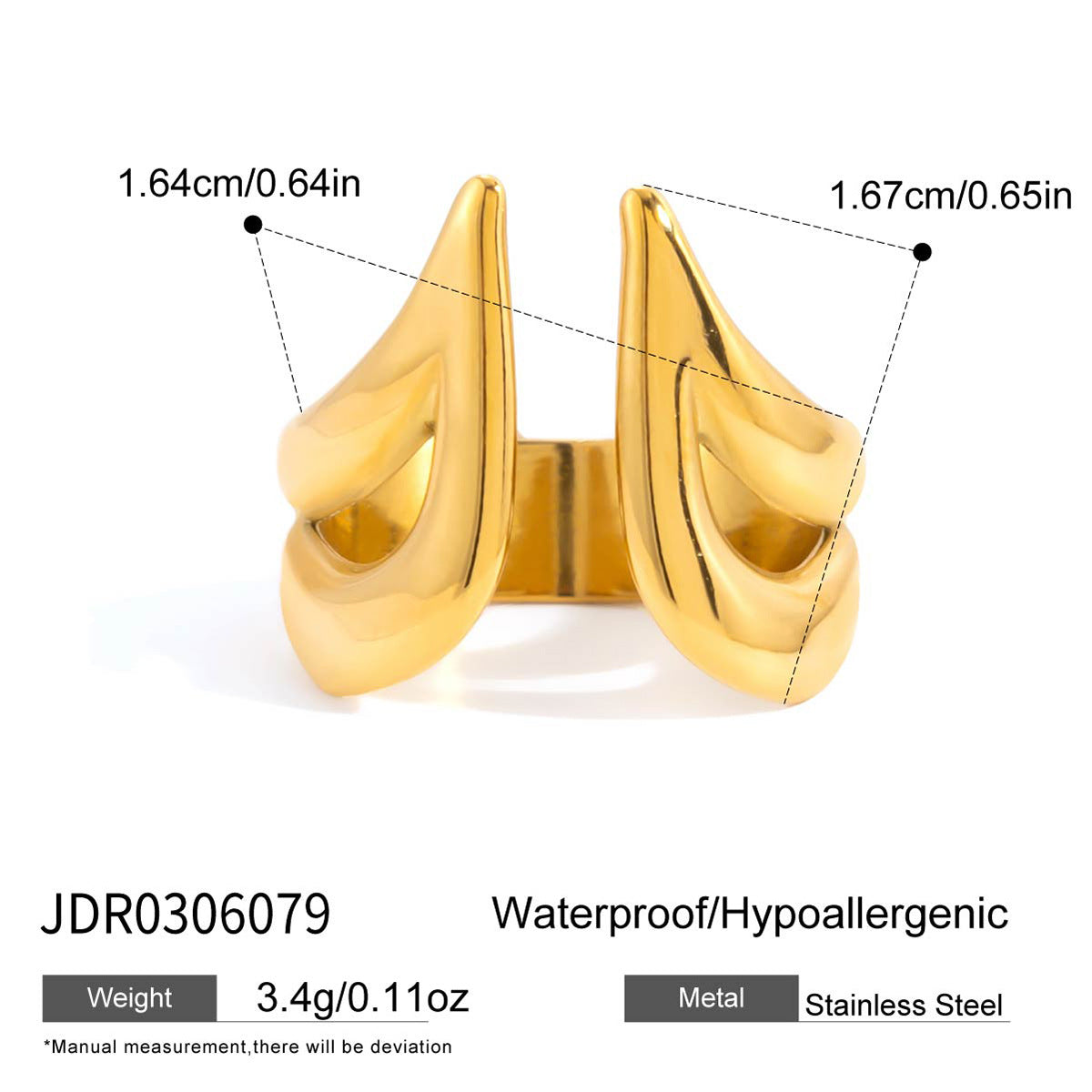 Damen Offener Ring mit kunstvollem Wickeldesign aus hypoallergenem Edelstahl Shop Nory