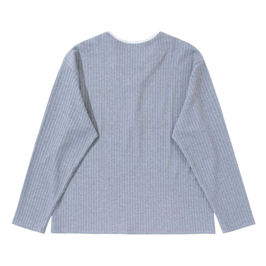 Unisex Gerippter Langarmpullover mit V-Notch und eingesetztem Rundhals-Underlayer Shop Nory
