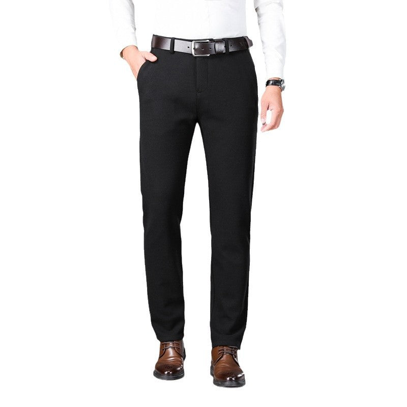 Herren Elegante Stretch-Wolloptik-Hose mit geradem Schnitt und elastischem Bund Shop Nory