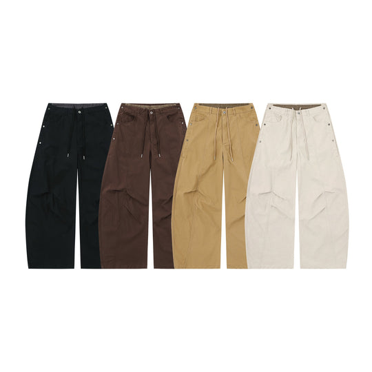 Damen Weite Culotte-Hose mit elastischem Tunnelzugbund und Cargo-Details Shop Nory