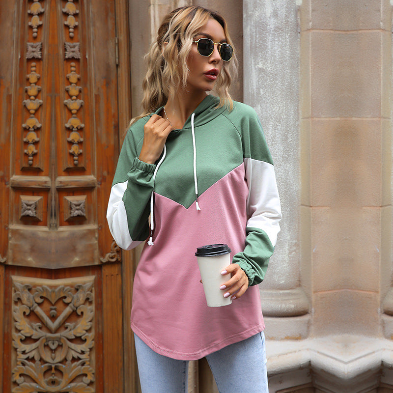 Damen Oversize Kapuzenpullover mit Raglanärmeln und abgerundetem Saum Shop Nory