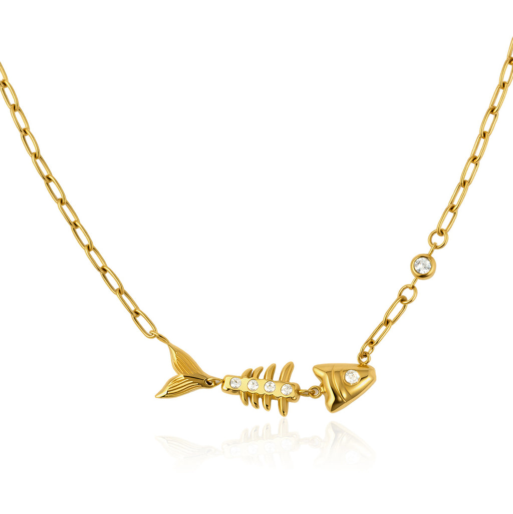 Damen Halskette mit verspieltem Fischdesign und hypoallergenen Eigenschaften Shop Nory