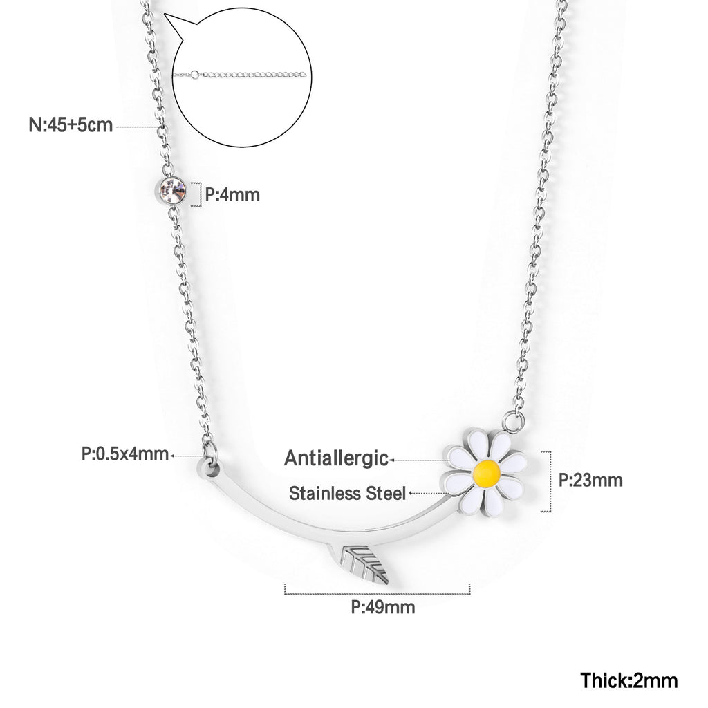 Damen schmückendes Armband mit verspieltem Margaritenmotiv und hochwertiger Edelstahloberfläche Shop Nory