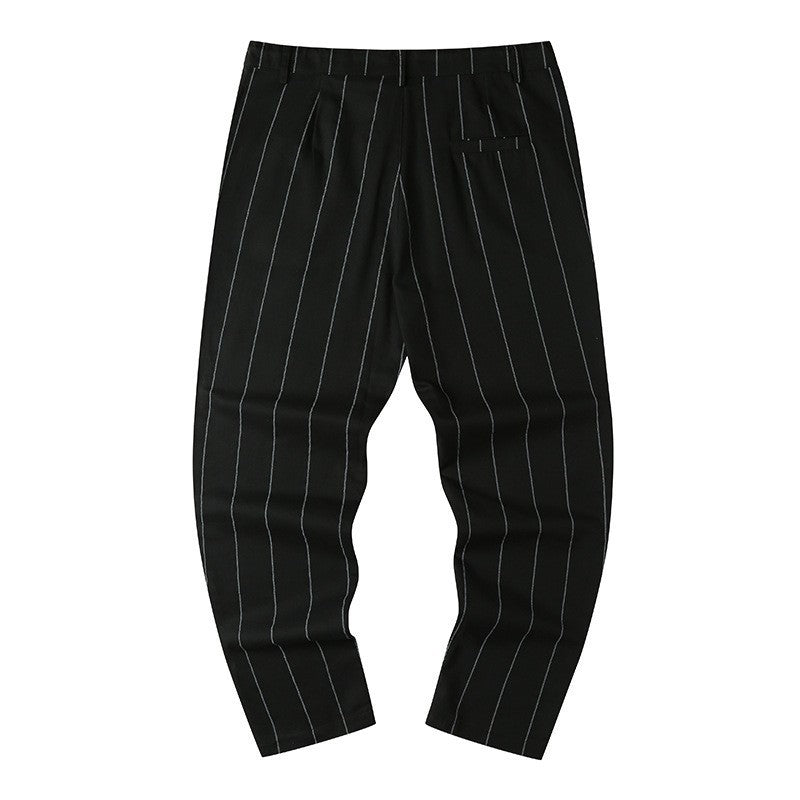Herren Slim-Fit Cropped Chinohose mit Nadelstreifen und elastischem Bund Shop Nory