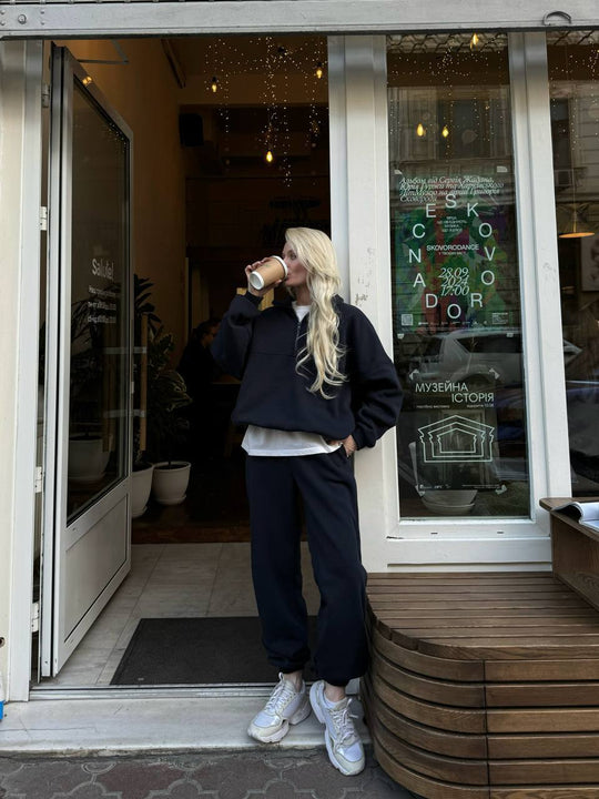 Damen Lässiger Oversized Hoodie und Jogginghose Set Shopnory
