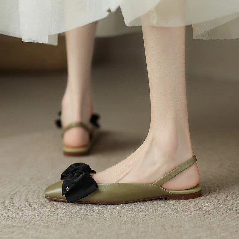 Damen Slingback-Ballerinas mit dekorativem Schleifenakzent Shopnory