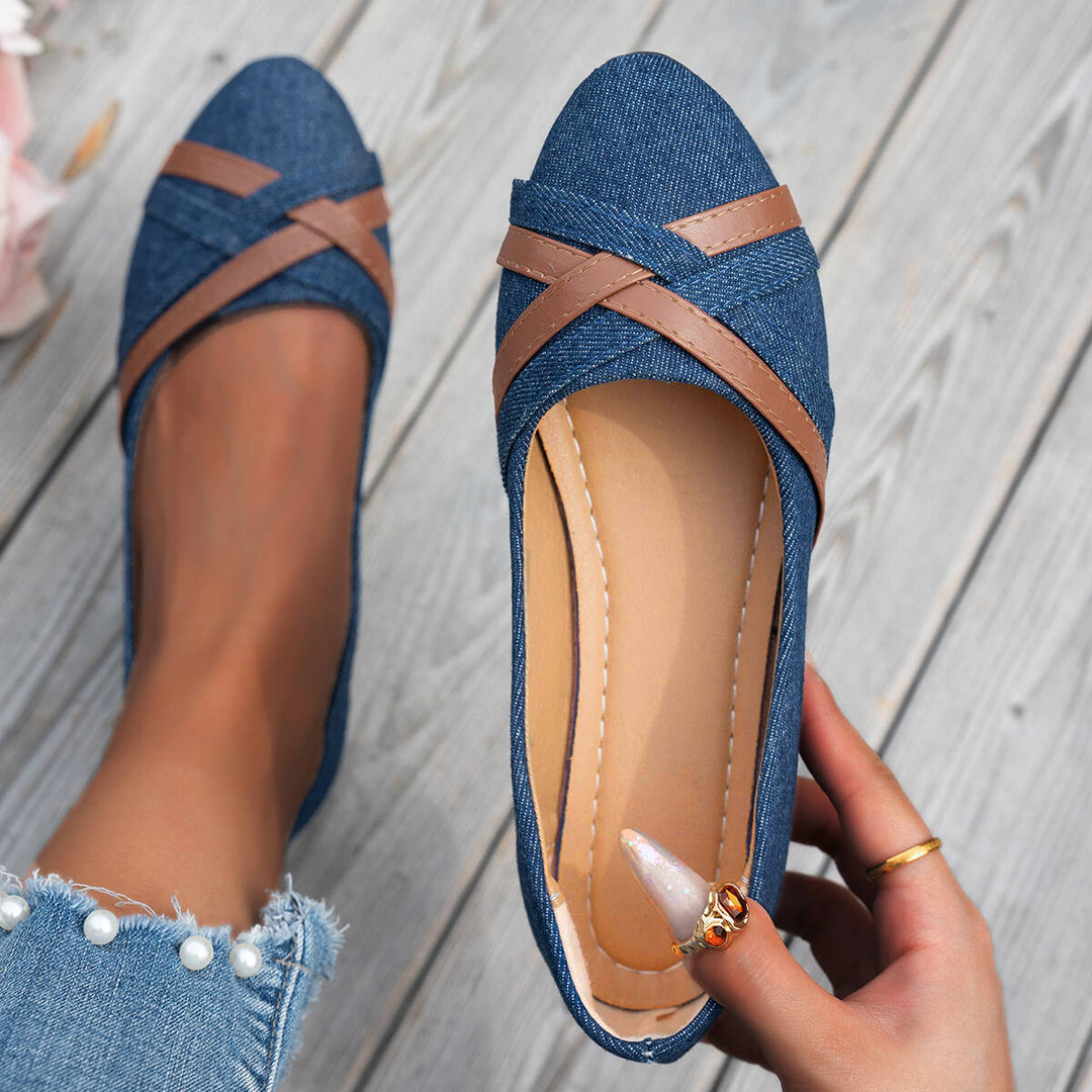 Damen Ballerinas mit eleganten Flecht-Details und hochwertiger Textiloberfläche Shopnory