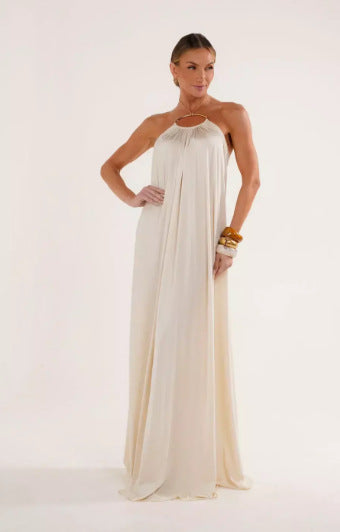 Elegantes Maxikleid mit Halsband