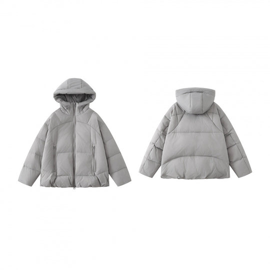 Unisex Kurz geschnittene thermoisolierende Pufferjacke mit verstellbarer Kapuze und Zwei-Wege-Reißverschluss Shop Nory