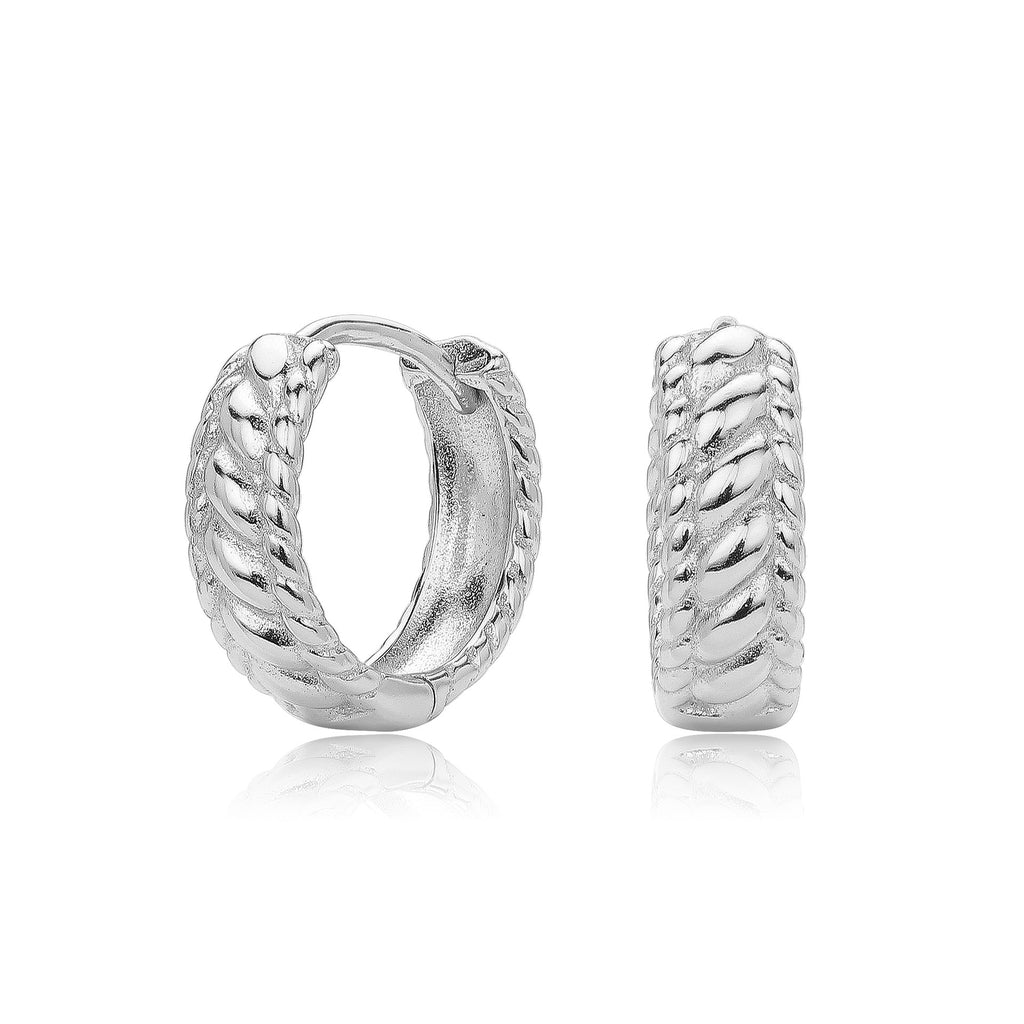 Damen Creolen im modernen Kordeldesign aus hochwertigem 925 Sterling Silber Shop Nory