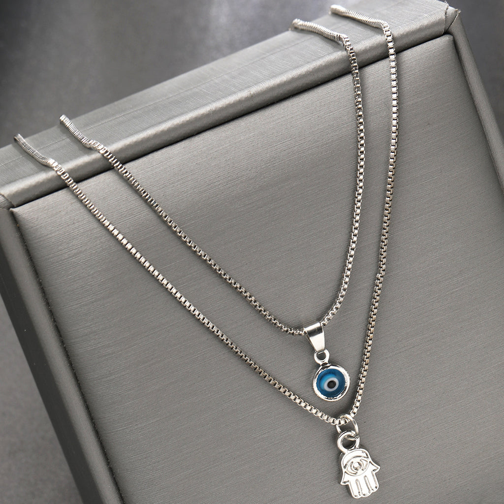 Damen Halskette Set mit schützendem Auge und Handanhänger Shop Nory