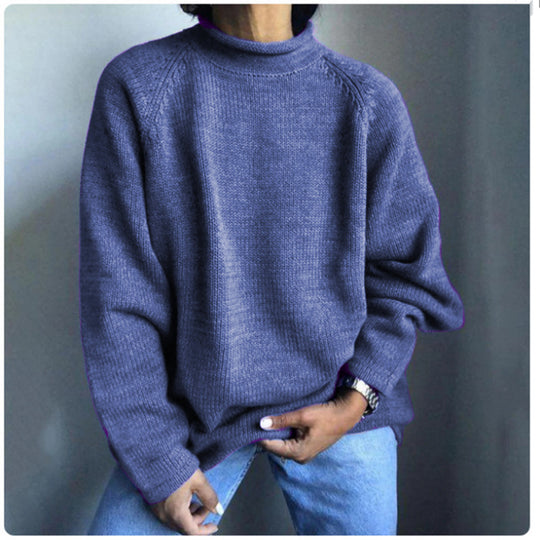 Damen nan kastiger Feinstrickpullover mit kurzem Stehkragen und Raglanärmeln Shop Nory