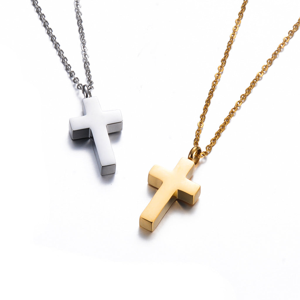 Damen Halskette mit stilvollem Kreuzanhänger aus hochwertigem Metall Shop Nory