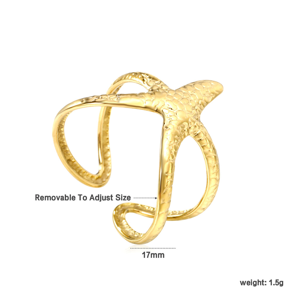 Damen verstellbarer Ring mit modernem Sternendesign Shop Nory