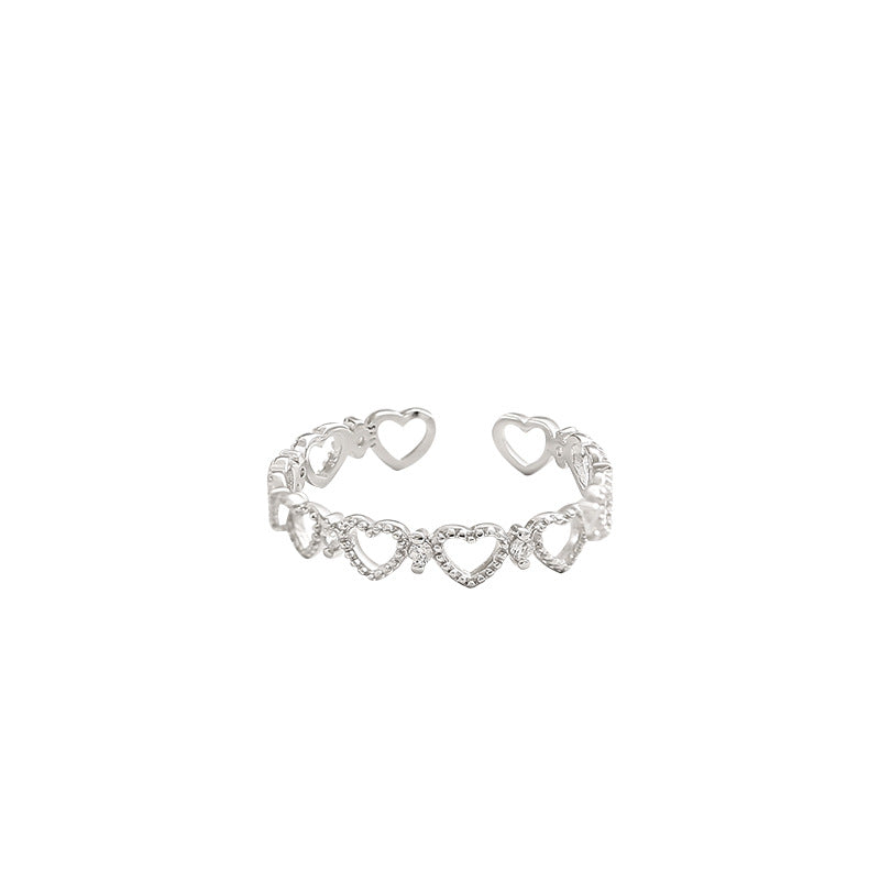 Damen Zarter Herzring mit funkelnden Zirkonia Shop Nory