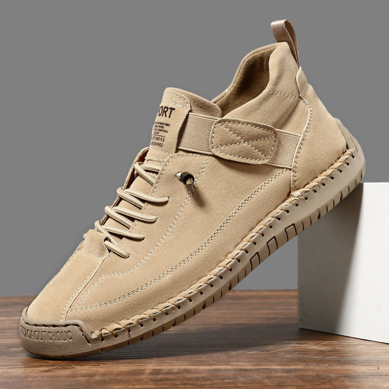 Herren Ledernachahmender Freizeit‑Sneaker mit Klettriemen, Mokassinnaht & profilierter Gummisohle Shop Nory
