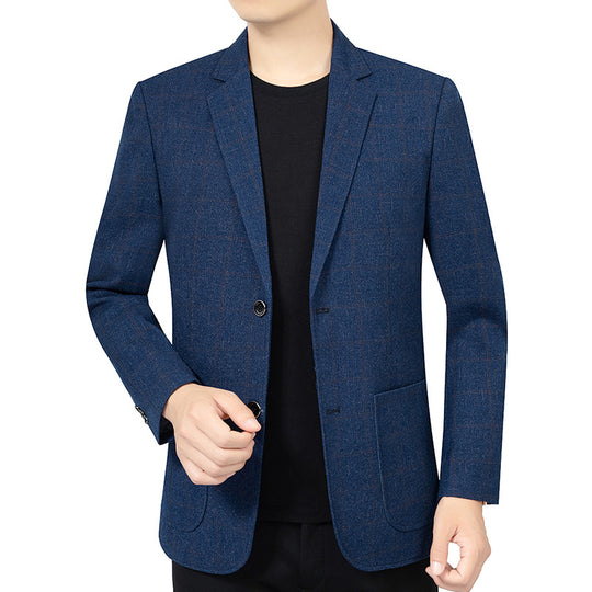 Herren Kariertes Slim-Fit Sakko aus Wollmischung Shop Nory