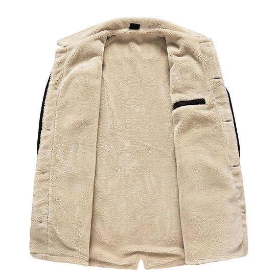Herren Wattierte Denimjacke mit Sherpa-Futter und verlängertem Outdoor-Schnitt Shop Nory