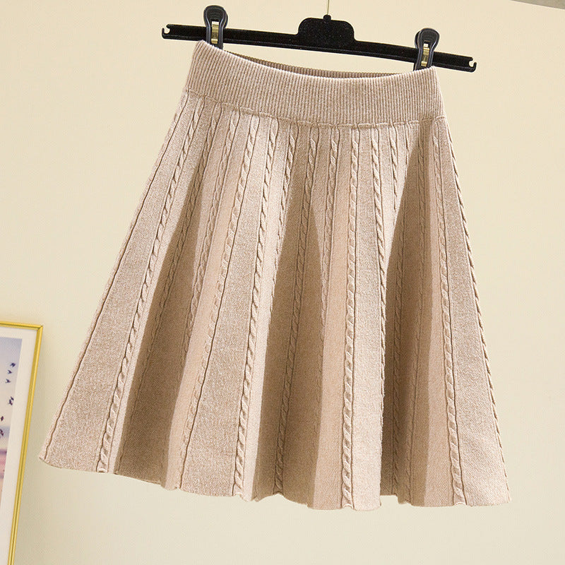 Damen Plissierter Strickrock mit hohem Bund Shop Nory