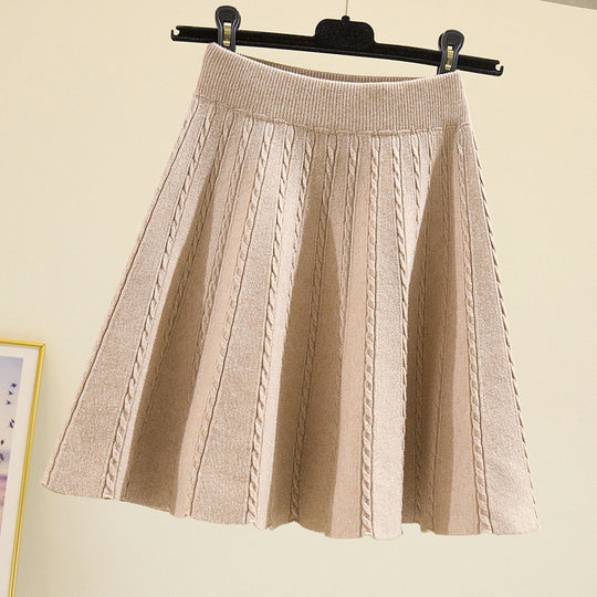 Damen Plissierter Strickrock mit hohem Bund Shop Nory