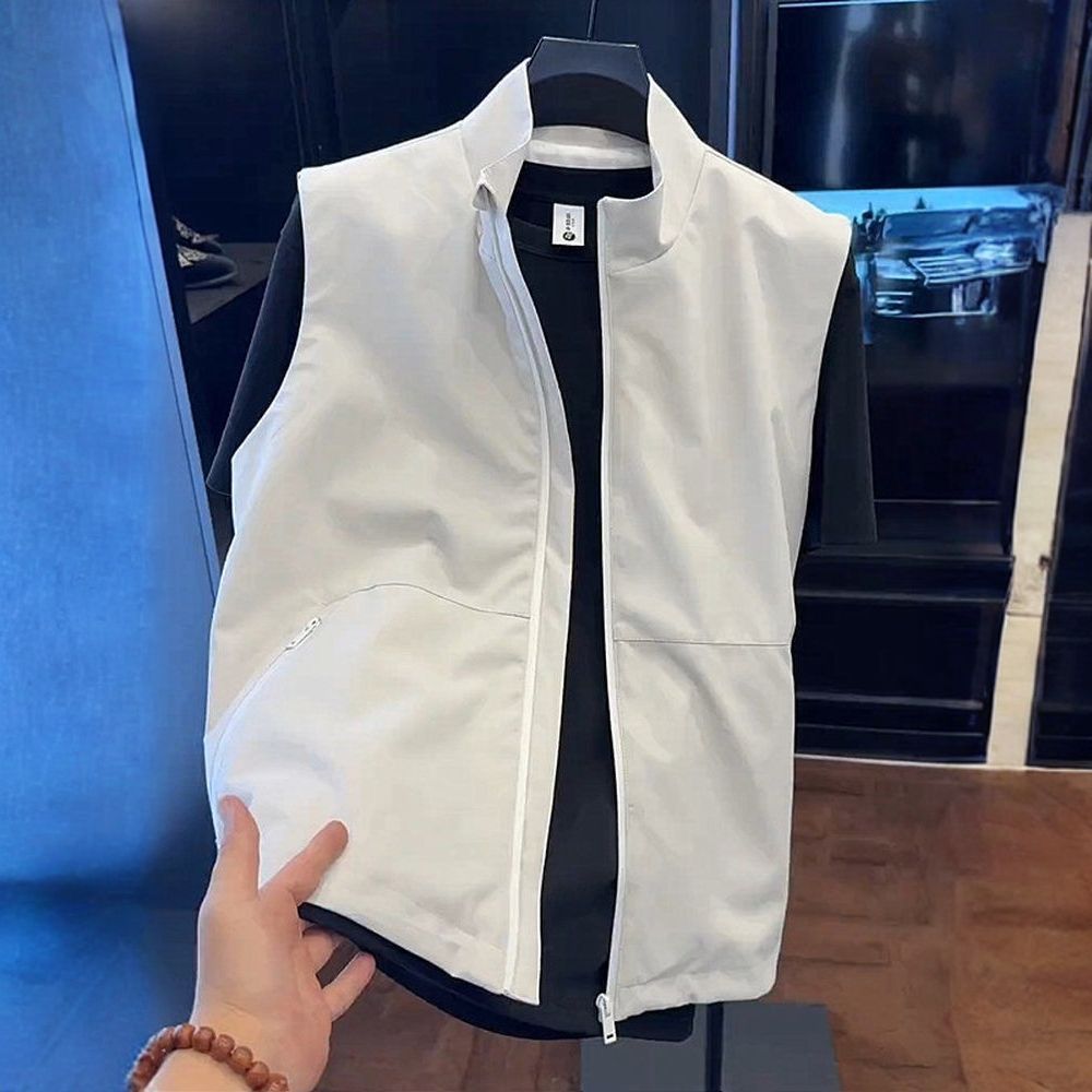 Herren Ärmellose Leichte Wind- und Wasserabweisende Stehkragenweste Shop Nory