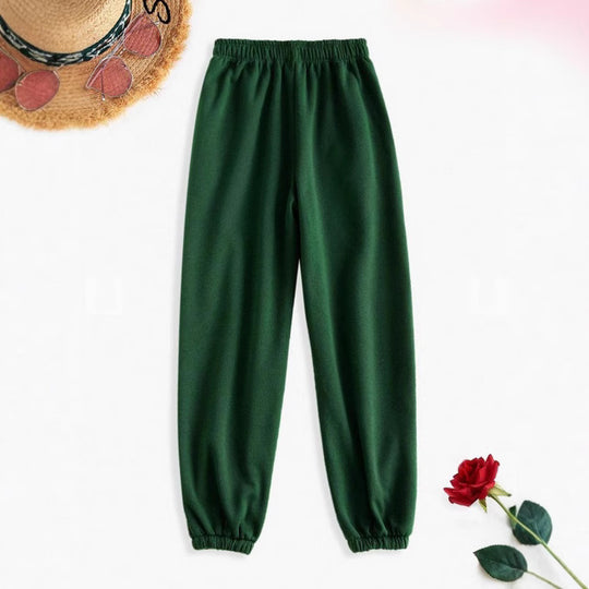 Damen nan hochgeschnittene Relax-Fit Jogginghose mit elastischem Bund, Seitentaschen und gerafften Beinbündchen Shop Nory