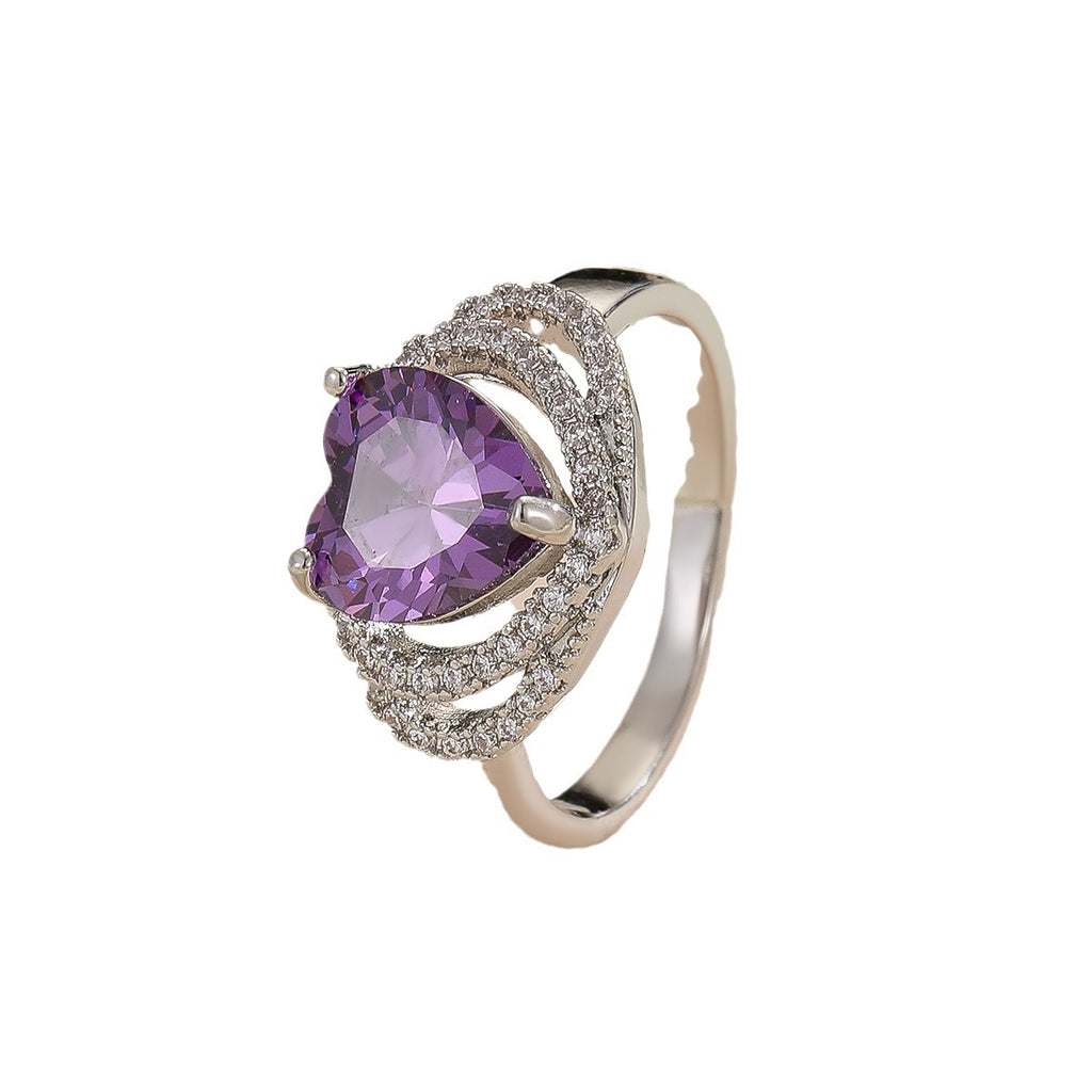 Damen herzförmiger Ring mit Zirkonia-Verzierung Shop Nory