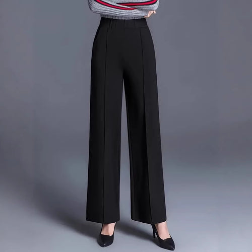 Damen Elegante hochtaillierte Palazzo-Hose mit Bügelfalte und weitem Bein Shop Nory