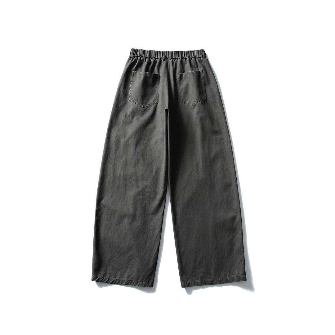Damen Weite Cropped-Hose mit elastischem Bund und dekorativen Nahtpasse Shop Nory