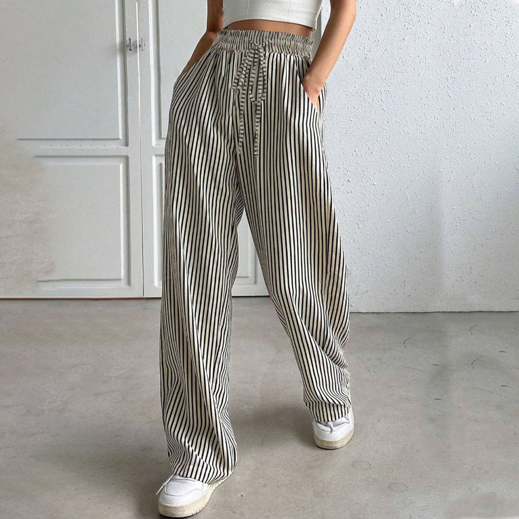 Damen Weite Streifen-Hose