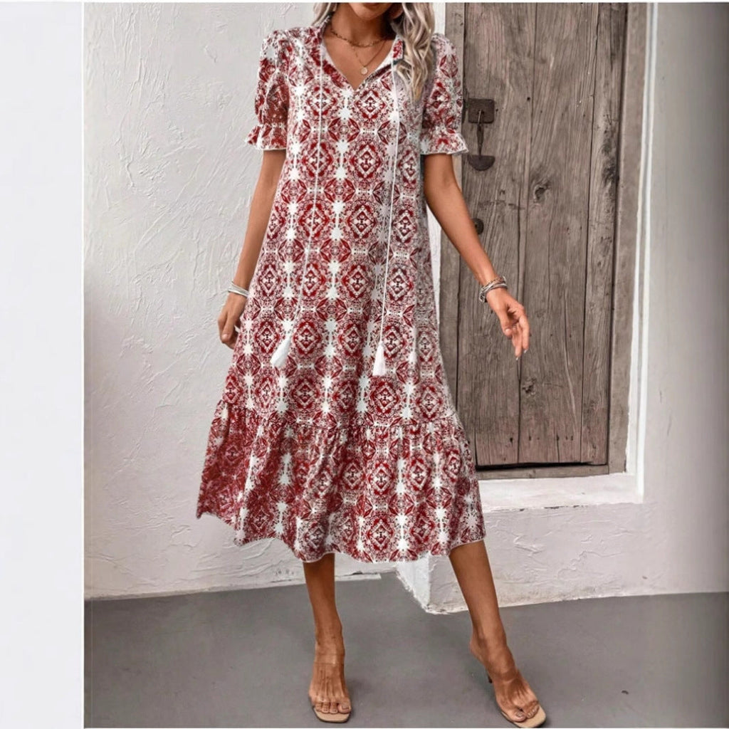 Damen Sommerliches Tunika-Kleid mit eleganten Schnüroptionen Shopnory